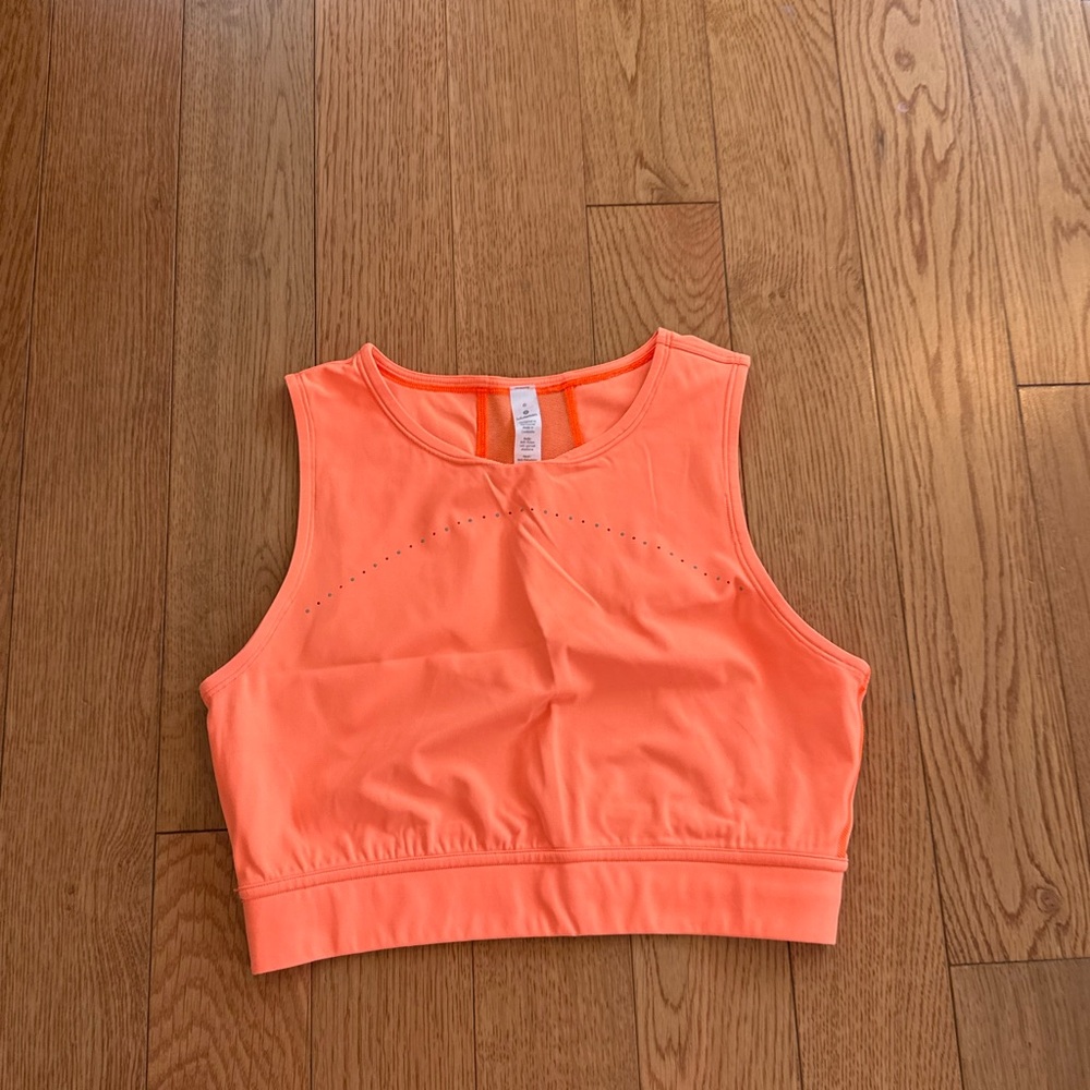Lululemon Bright Orange Sleeveless Crop Top